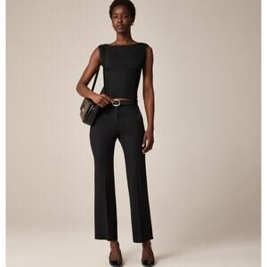 J.Crew Kaya Pants Sz 18 Plus Black Bi-Stretch Cotton Blend Mid-Rise Kickout Leg